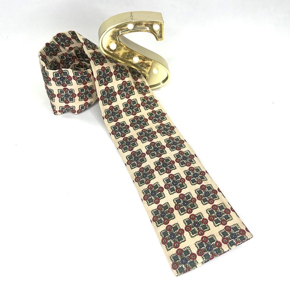Vintage Rooster Green Medallion Tie - Picture 1 of 4